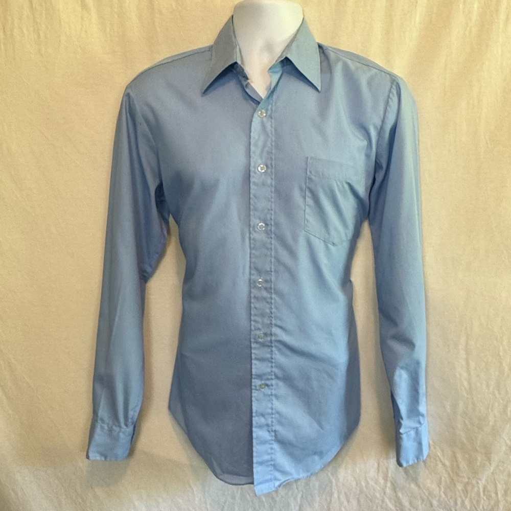 E-182 Men’s‎ Attitude Blue Long Sleeve Button Down Dress Shirt Size M